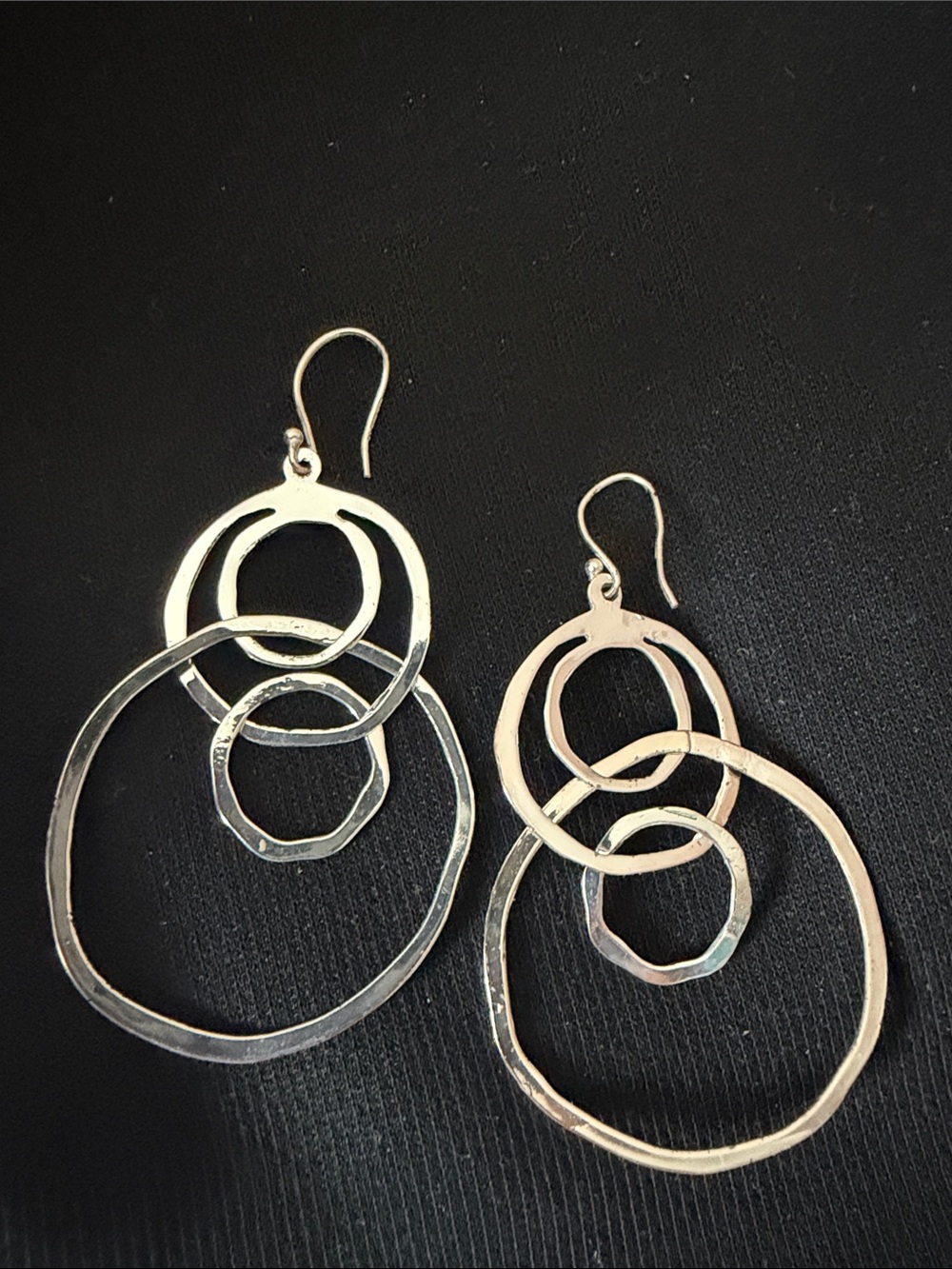 2.5” long 925 sterling silver drop dangle hoops earrings